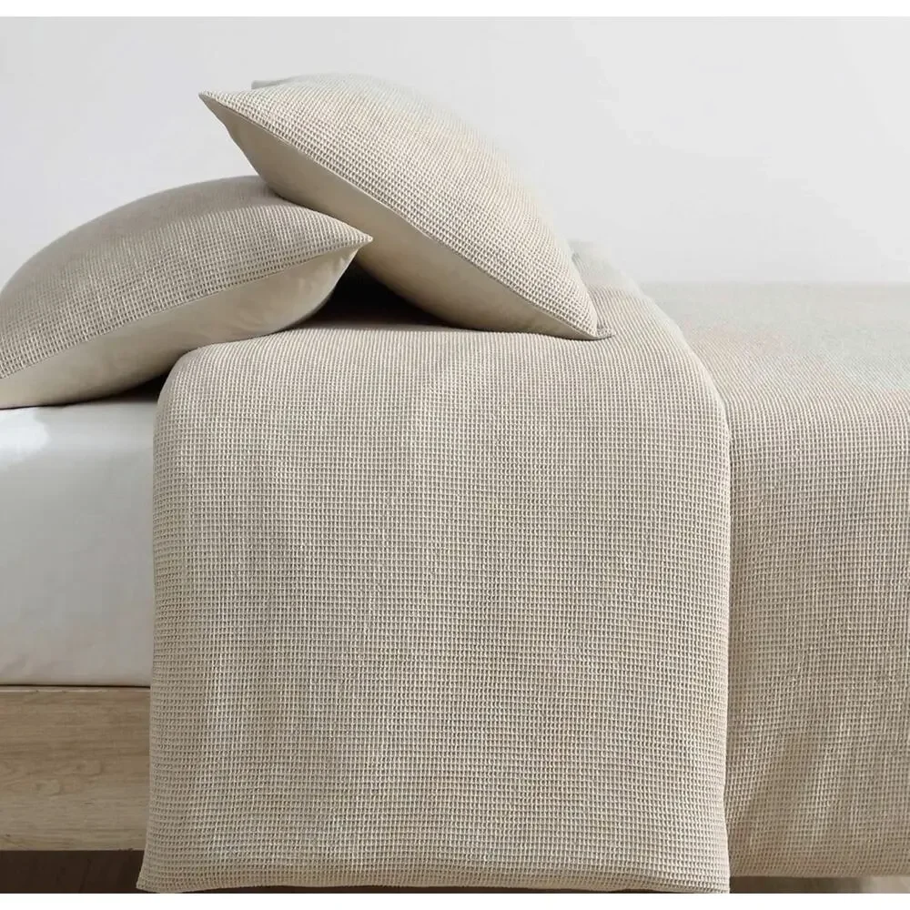 Calvin Klein 3-piece Queen Microwaffle Beige Duvet Cover set modern Cp. @160